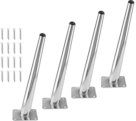 Seimneire Möbelbeine, schräge konische Metallbeine, Tischfüße, Tischfuß, 25,4 cm, Chrom, Mitteljahresstil, Möbelfüße für Sofa, Schrank, Tisch, Stuhl, Schrank, Couch, Ottoman, Heimprojekte, 4 Stück