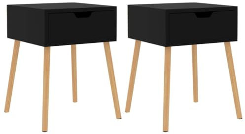 vidaXL Sängbord 2 st Svart högglans 40x40x56 cm spånskiva, nattduksbord, sidobord, sido bord, sovrumsbord, telefonbord, bord, småbord, små bord
