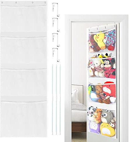 Hängeorganizer Kuscheltier Aufbewahrung über der Tür Hängend Organizer Spielzeug Aufbewahrung Hängeaufbewahrung Stofftiernetz oder Hängematte Organizer zum Aufhängen für Kinderzimmer Schlafzimmer