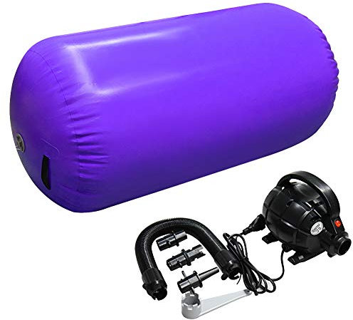 GLANT Air Mat Tumble Track AirSpot – Gymnastik-Training-Springbrett – rundes aufblasbares Sprungbrett (Luftrolle mit Pumpe), (Durchmesser) 59,9 x (H) 120,1 cm)