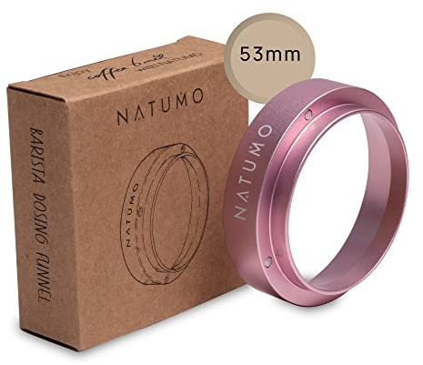 NATUMO – Anello dosatore portafiltro, accessori barista, imbuto magnetico, contenitore dosaggio funnel (rosa, 53 mm)