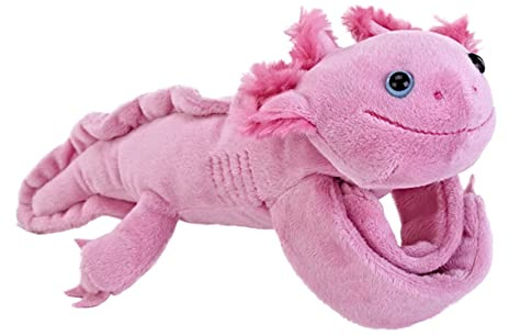 Wild Republic Huggers Axolotl, Snap Bracelet, Gift for Kids, Plush Toy, Fill is Spun Recycled Water Bottles, 8 Inches