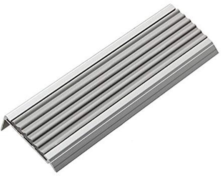 Schwellenleiste, 5 Stück, 1 m Länge, L-Form, rutschfeste Aluminium-Treppenkante, 62 x 24 mm Winkel, Stufenkanten-Treppenprofile, rutschfeste Treppenkantenkante (Silber, 6,2 x 2,4 x 100 cm)
