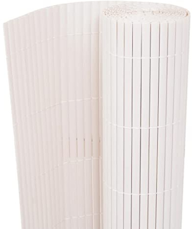 PURADAY Valla de Jardín de Doble Cara PVC Blanco 90x300 cm Flexible Valla Porche Ligera Valla de Protección Solar Cortavientos Seccionar Area de Exterior para Plantar Arbustos Verduras Flores