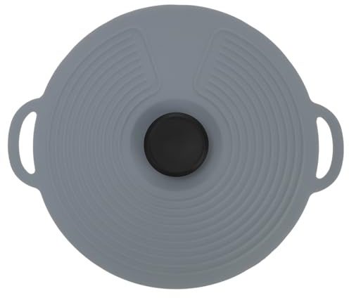 LALAFINA 1 tapa de olla de silicona para sartenes para fogones, tapas de alimentos, tapa de silicona para ollas, sartenes, protección contra salpicaduras, 32 cm, transición de gel de sílice con tapa