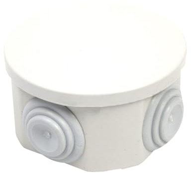 Wandabzweigdose mit Kabeldurchführung, wasserdicht IP44, Druckdeckel (rund D80 x 40 mm mit 4 Ausgängen)