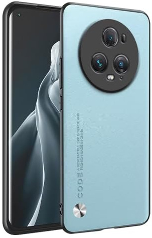 HONLEN Hülle für Honor Magic5 Pro 5G (6.81 Inches) Business Telefonhülle aus Leder mit Rückseite, Hellblau