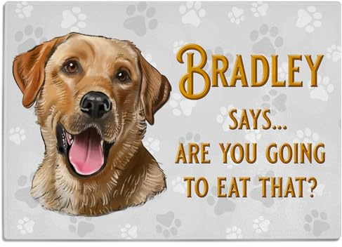 Personalised Yellow Labrador Chopping Board Glass Pet Dog Worktop Saver Cutting Kitchen Surface Protector Housewarming Gift DCH52