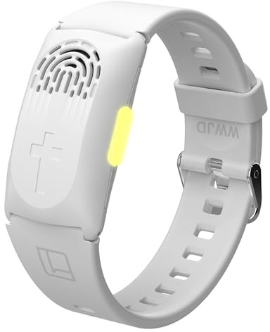 LIAISE Tragbares Audio-Armband, WWJD Audiobibel, 300+ Verse aus KJV, Jesus-Lautsprecher, Christliches Geschenk für Männer und Frauen (Weiß)