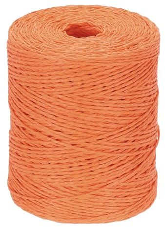 PATIKIL Filo Rafia Cotone Naturale 328 Iarde, Nastro Carta Rafia All'Uncinetto per Cappello da Sole Fai da Te Borsa da Spiaggia Uncinetto Avvolgimento Filato Maglia, Arancione