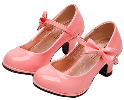 Mary Jane Niña Lazo Zapatos de Tacón Bajo Bailarinas Fiesta Cumpleaños Ceremonia (Rosa, Numeric_31)