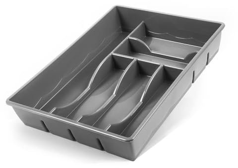 KONZEPT Organiseur de tiroirs pour couverts - 30x39cm Graphite, Idéal pour les petits tiroirs de cuisine