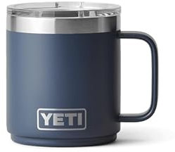 YETI Rambler Mug, Vacuum Insulated Stainless Steel Stackable Mug with Magslider Lid, Navy, 10 oz (295 ml)