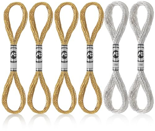 InnoHHustle 6 SträNge Stickgarn Set Embroidery Thread Weicher Stickerei Faden Set Embroidery Sticktwist Stickerei für Kreuzstichfaden Armbandfaden Knüpfen Basteln Häkeln für Erwachsene & Anfänger