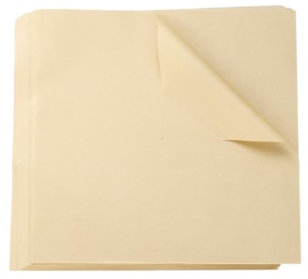 sourcing map Lot de 100 feuilles de papier sulfurisé de 35 x 35 cm pour cuisson à la vapeur, friteuse à air, griller, rôtir, biscuits, sandwich, couleur bois