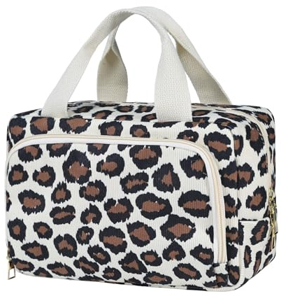 Funtlend Kulturtasche Damen Cord Kosmetiktasche kulturbeutel Kosmetik Tasche Reise Kulturbeutel Waschtasche für Travel Mädchen