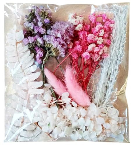 SIRLOMU Fleurs Séchées Naturelles, Véritables Fleurs Pressées Séchées, Mélange de Fleurs Séchées pour DIY Résine Bougies, Bijoux, Ongles, Scrapbooking Artisanat