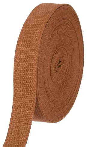 QUARKZMAN Correa de algodón de 1 pulgada y 11 yardas de poliéster de tejido de algodón, cinta de sarga para artes y manualidades, asas de transporte, fabricación de cinturones de tela, accesorios para