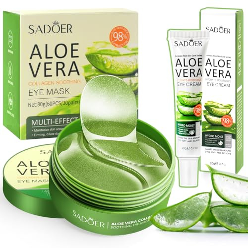 60 kuddar ögonkuddar med ögonkräm, aloe vera ögonmask, ta bort mörka ringar, ögonpåsar, puffiness, minska rynkor, fuktgivande ögonmask