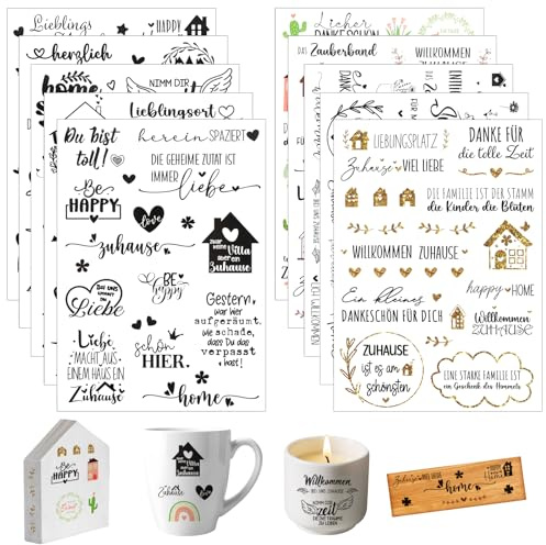 10 Blatt Rub On Sticker, 21 ×14,8cm, Wasserdicht, für Hochzeit