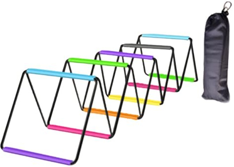kowaku Agility Leiter Trainingsleiter Koordinationsleiter Fußarbeitstrainer Aus Karbonstahl Und Geflochtenem Gurtband Faltbar für Kinder Jugendliche Sporthal, 10 Gitter, 400 cm X 40 cm