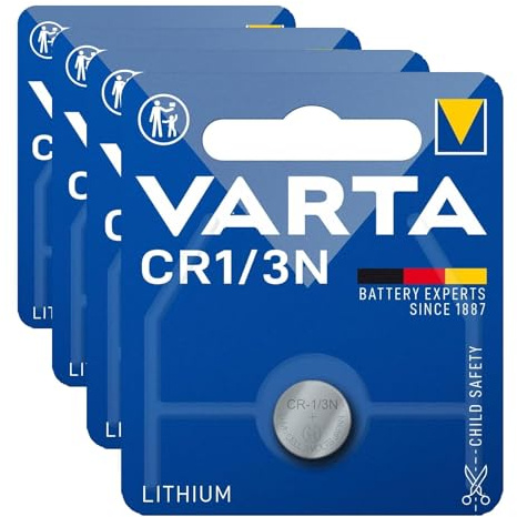 VARTA Piles Bouton CR1/3N, Lot de 4, Lithium Coin, 3V, Emballage sécurisé pour Les Enfants, pour Petits appareils électroniques - clés de Voiture, télécommandes, balances