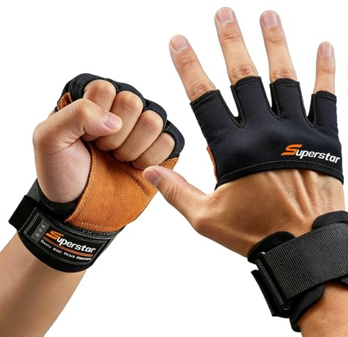 Generisch Fitness Handschuhe für Damen und Herren mit Handgelenksupport | Starke Leder Polster, Gewichtheben, Deadlifts, Gym Workout