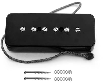 Retro Alnico 2 P90 Elektrischer Gitarren Tonabnehmer Professionell Schwarz Oder Weiß/Gelb Offener Humbucker(Black Bridge)