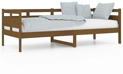 XHNIFBN Tagesbett 80x200 cm aus massiver Kiefer im Honigbraun Modernes Design Robust & Langlebig Schlafsofa für Living Room Bedroom Gäste