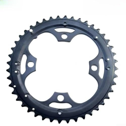 Caswynlife Aluminium Kettenblatt 44 Zähne Schwarz 104mm für 8/9 Gang Schaltung Kompatibel mit II Kurbelgarnitur Leichtes Fahrrad Ersatzteil Optimiertes Zahnprofil