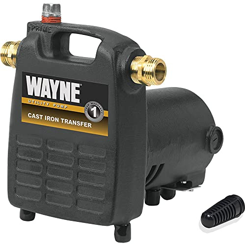 WAYNE PC4 1/2 HP Cast Iron Multi-Purpose Transfer Pump – Non-Submersible Utility Water Pump with Suction Strainer, Model 55832