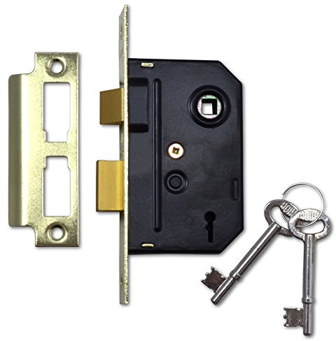 Union Locks 2295 2-Lever Mortice Sash-Lock 63mm - Polished Brass (Visi Pack)