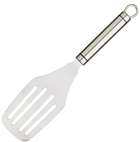 Kitchen Craft - Spatule Plate à Trous Professionnelle en Inox pour Grillades et Barbecue, 28 cm - Couleur Argent