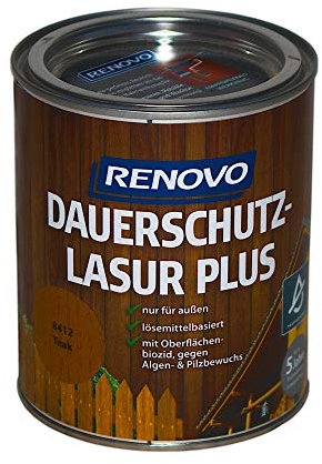 0,75L RENOVO Dauerschutzlasur 8412 Teak Lasur Holzlasur