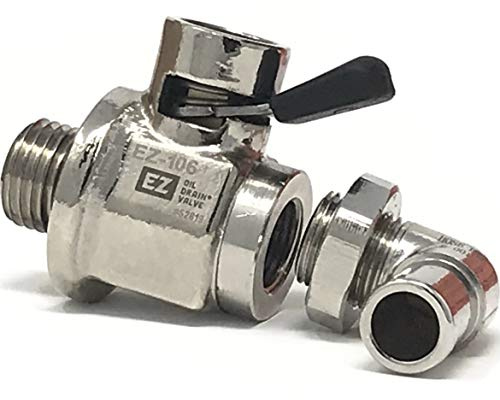 EZ-106(14mm-1.5) EZ Oil Drain Valve with removable L-Shape Hose End Combo