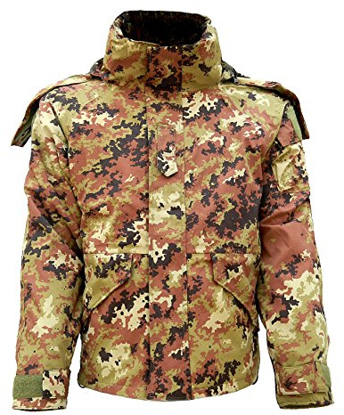 ALGI Parka Militare Vegetato Nylon con Interna Staccabile in Pile (L)