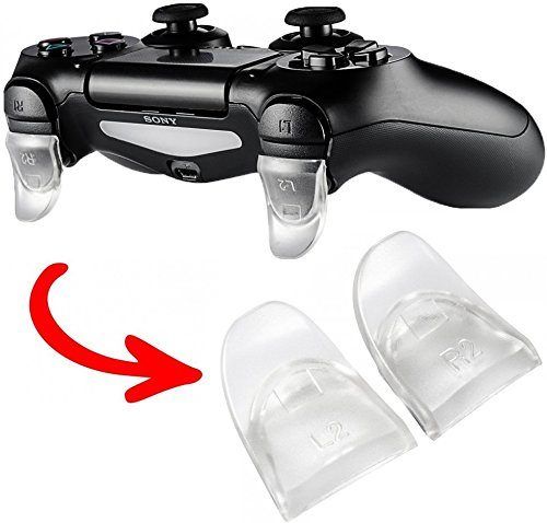 1 Pairs L2 R2 Trigger Extenders Buttons for PlayStation 4 PS4 PS4 Slim Pro JDM-030 Controller （Transparent ）