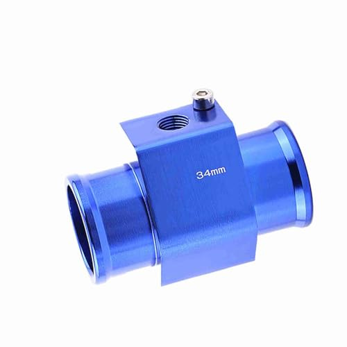 Keenso Universal Aluminium Wassertemperatur Verbindungsrohr Sensor Messgerät Heizkörper Schlauch Adapter, Blau （34mm） Sonstiges Zubehör Kühlsystem