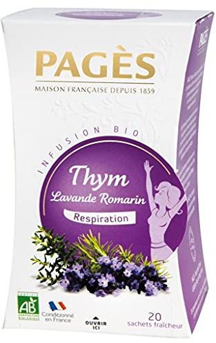 Pages Infusion Respiration Thym Lavande Romarin Bio 20 sachets (lot de 3)