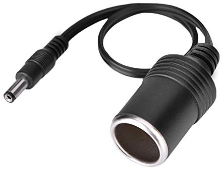 Annadue Cable de la Fuente de alimentación del Encendedor de Cigarrillos, Enchufe Hembra del Encendedor de Cigarrillos del Coche a DC Adaptador de Enchufe Hembra de 5,5 mm x 2,1 mm