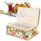 Tissu de ménage artisanat à la main panier à coudre fil aiguille boîte de rangement organisateur Kit de couture boîte de rangement avec plateau amovible(Garden rose)