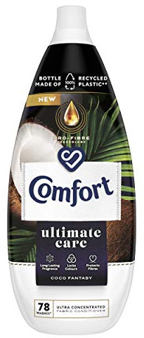 Comfort Ultimate Care Coco Fantasy Bottle Made of 100% Recycled Plastic* Ultra-Concentrated Fabric Conditioner for Complete Clothes Protection 78 Wash 1.178 Litre