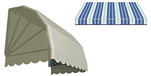 Generico Tenda da Sole Modello CAPPOTTINA a 4 Raggi Realizzata in Tessuto Acrilico Tempotest Parà, Struttura Bianca (150 x 80 cm) (Blu)