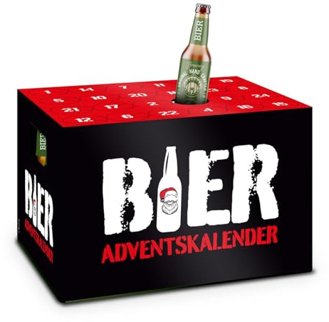 itenga Adventskalender Aufsatz für Bierkasten Männer Adventskalender zum Selber Befüllen Bieradventskalender rot schwarz