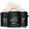 KitchenQuality Set di 3 contenitori per patate, per aglio, cipolle e patate, con pelapatate e sacchetto di iuta, ermetici e durevoli in metallo zincato