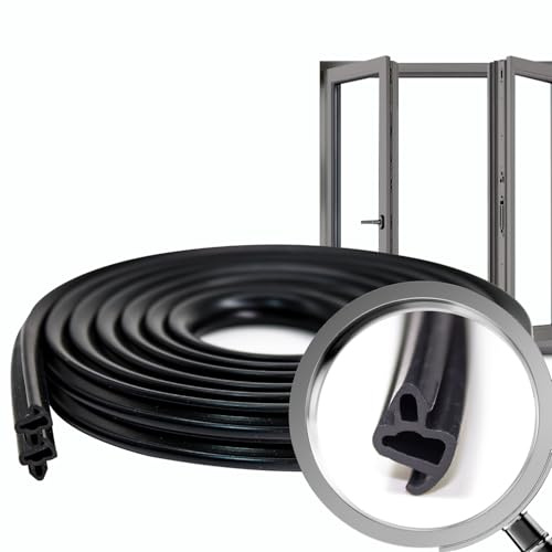 Gummiprofil für PVC- und Aluminiumfenster S-1150 | Für Schiebefenster und PVC, Isolierung und Dichtheit | Kompatibel mit Kömmerling Fenstern | Profil 5mm | 5 Meter (2 Rollen à 2,5 m)