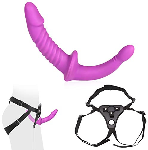 Strapon-on Doppeldildo Umschnalldildo Strap on Umschnall für Frauen Lesbian,Abnehmbar Dildo Anal Dildo Analplug mit Einstellbar Harness,Masturbator Sex Spielzeug für die Frau