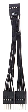 Ranuw USB 9Pin Extender Cord 1 Female To 2 Male Y Splitter 9-Pin USB Motherboard Cable USB Header Extension Cord USB 9-pin 1 To 2 Splitter