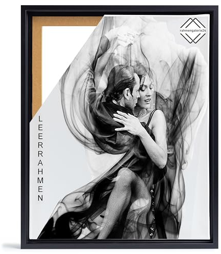 rahmengalerie24 Bilderrahmen Leerrahmen für Leinwand Bilder auf Keilrahmen | Format 24x30 cm Farbe schwarz