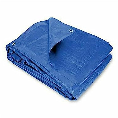 Blue Tarpaulin Strengthened Waterproof Strong Multipurpose Economic Camouflage Tarp Sheet 95g/sm - for Farm Garden Garage Leisure Camping Picnic (3 x 4 m / 9.3' x 12.8')
